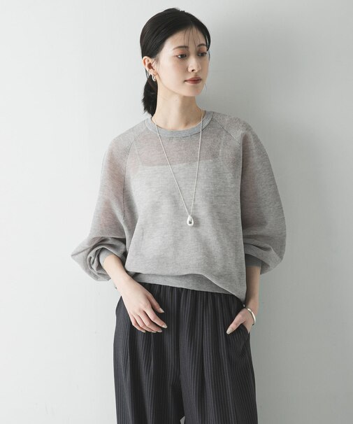 リネン混スポンディッシュニット