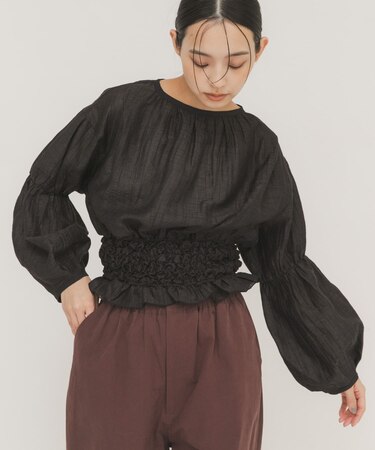 ポップコーンシャーリングブラウス