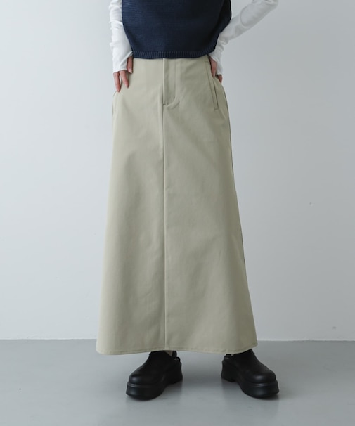 『イージーケア』フロントポケットチノスカート