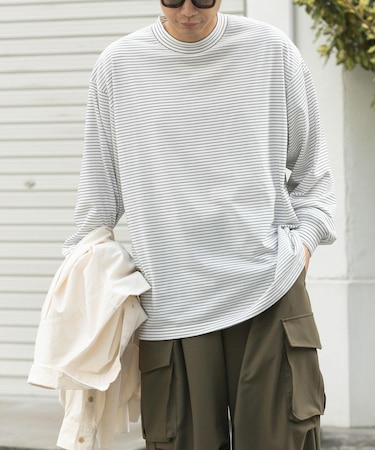 FORK&SPOON　CAVEボーダーロングスリーブTシャツ