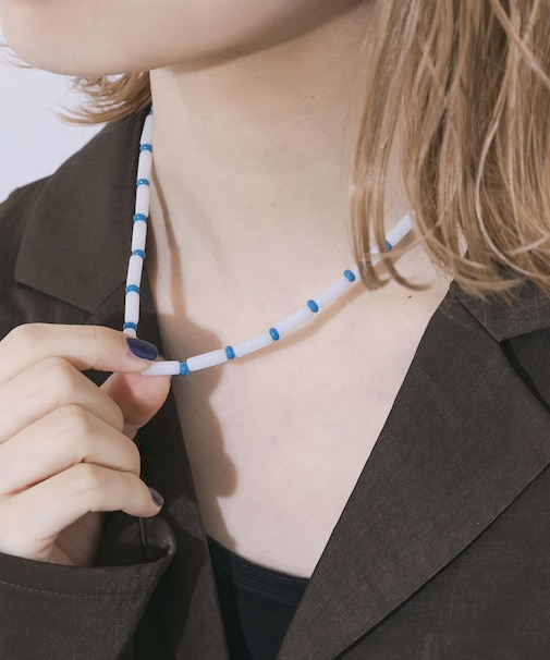 ツートーンビーズネックレス