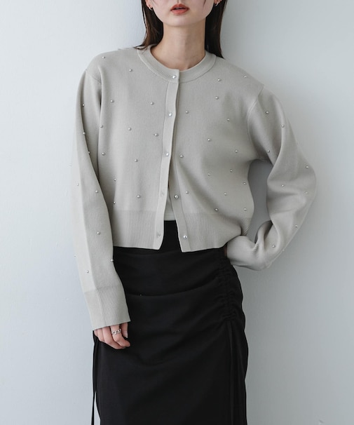 『洗濯可』ボールビーズカーディガン
