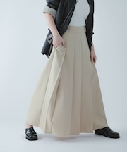 『撥水／防花粉』SKINProofフロントプリーツスカート