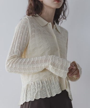 アイレットニットシャツプルオーバー