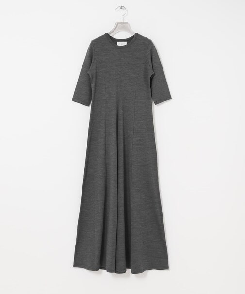 new basic　WASHABLE WOOL FLARE ONE-PIECE