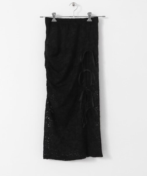 ANNA SUI NYC　リボンスリットストレッチレーススカート