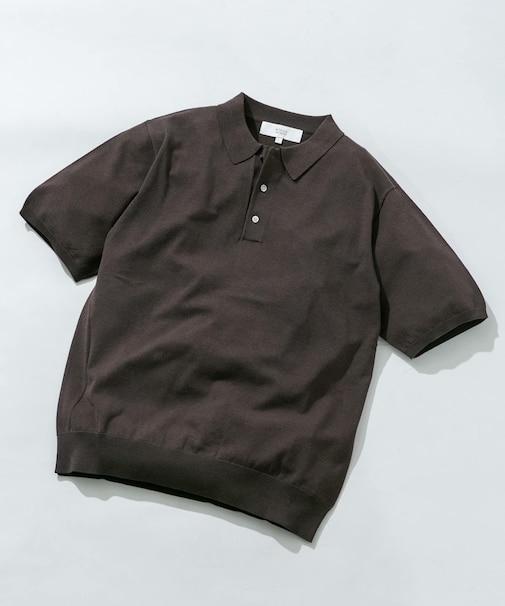 シルク混サマーニットポロシャツ