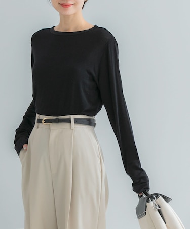 シルク混ドッキングカットソー