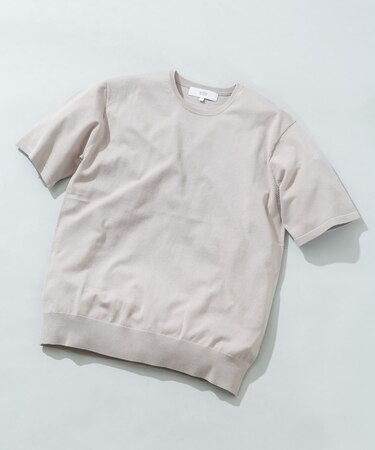 シルク混クルーネックサマーニット