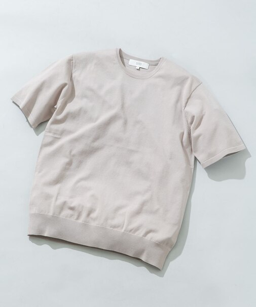 シルク混クルーネックサマーニット