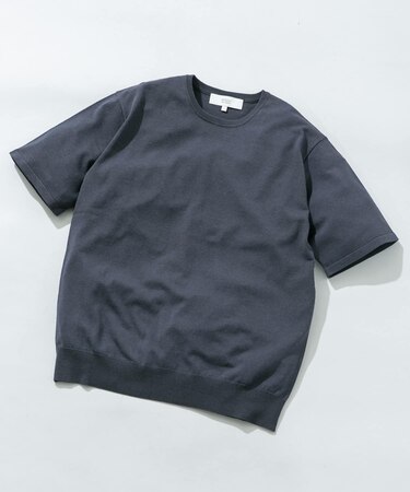 シルク混クルーネックサマーニット