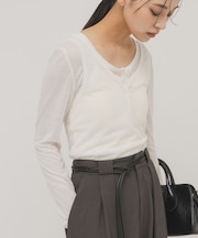 レイヤードヘンリーネックTEE