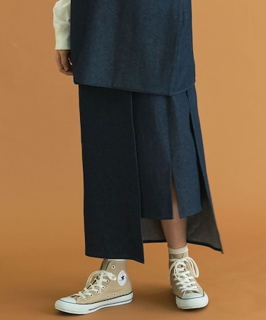 Uiscel　撥水デニムラップスカート
