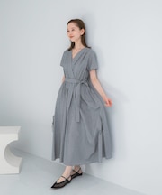 『WEB限定』チェックカシュクールワンピース