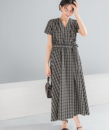 『WEB限定』チェックカシュクールワンピース