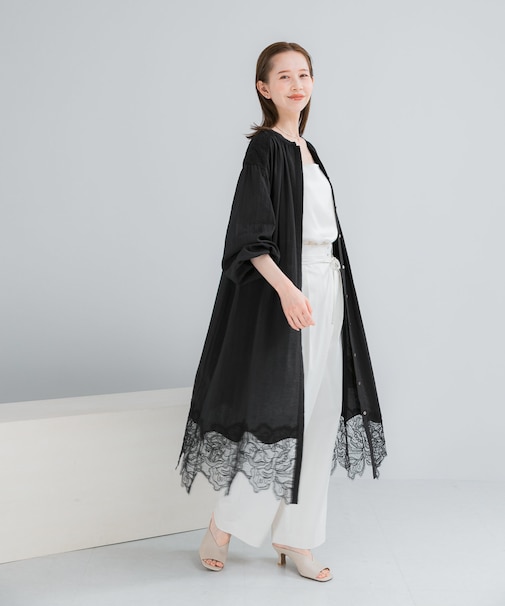 レース切り替えガウンワンピース