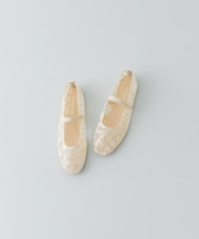 フラワーシアーフラットシューズ