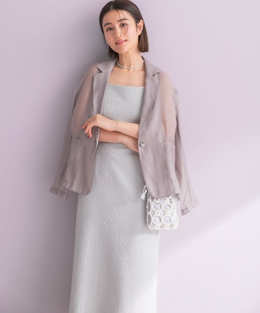 ジャケットsetジャガードドレス