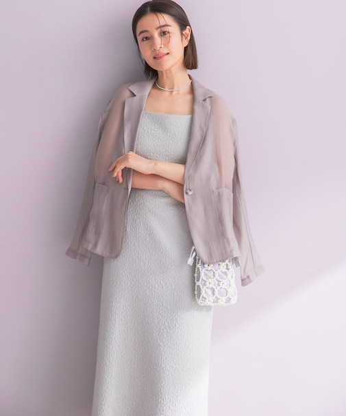 ジャケットsetジャガードドレス