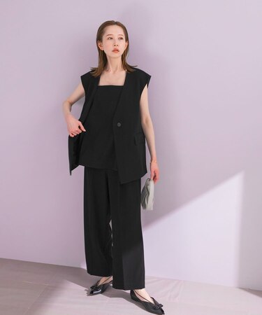 ジレ+キャミソールセットアップ