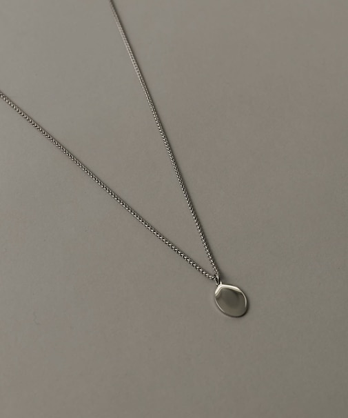 ステンレスオーバルプレートネックレス