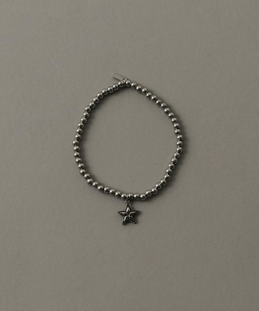 ステンレススターチャームビーズブレスレット