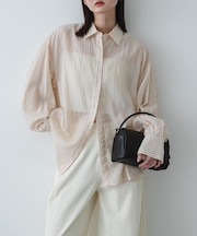 『接触冷感／速乾』シアーストライプアレンジシャツ