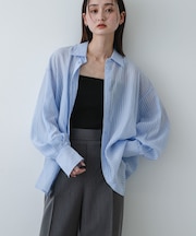 『接触冷感／速乾』シアーストライプアレンジシャツ