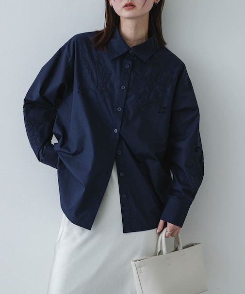 カットワークエンブロイダリーシャツ