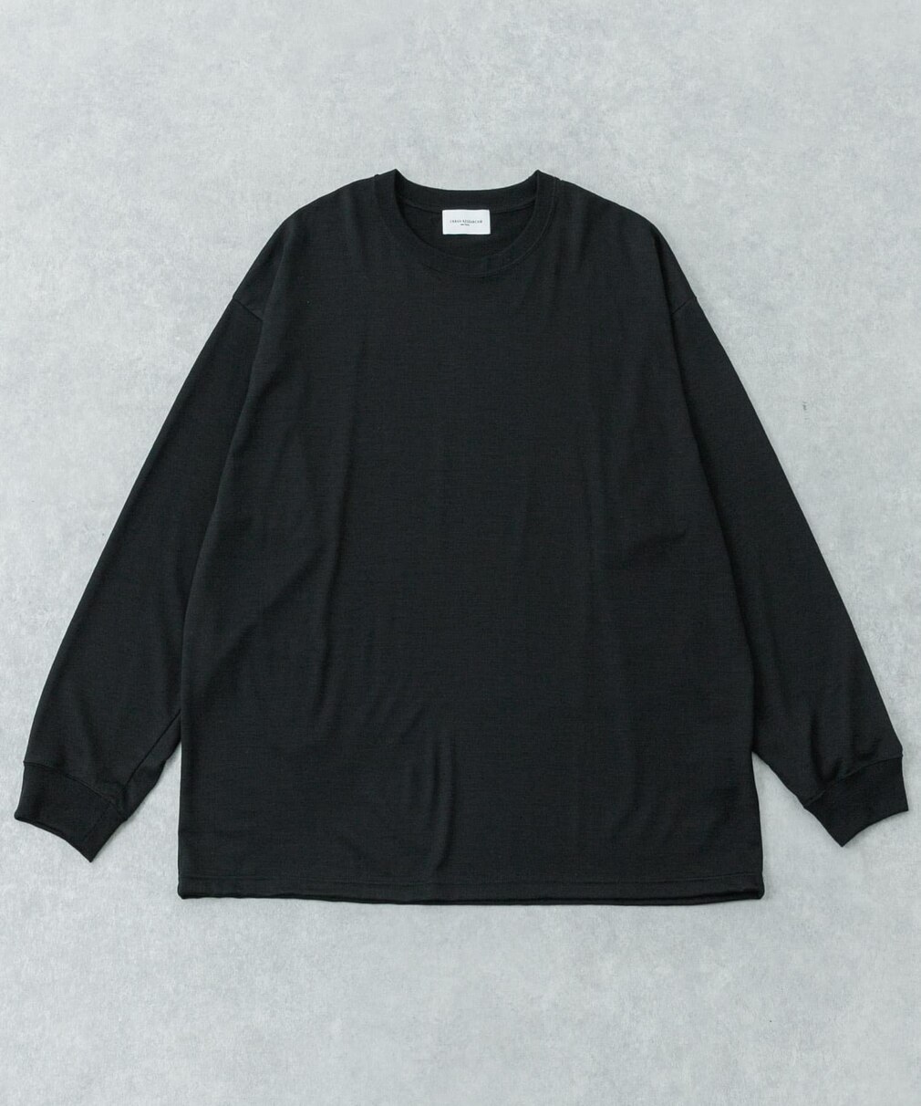 URBAN RESEARCH 『洗濯可』new basic WASHABLE MERINO WOOL LONG-SLEEVE ブラック