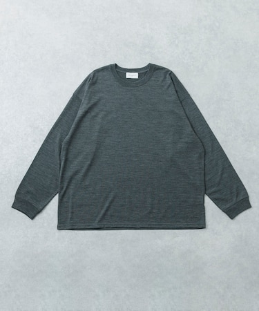 new basic　WASHABLE MERINO WOOL LONG-SLEEVE