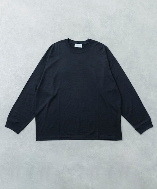 new basic　WASHABLE MERINO WOOL LONG-SLEEVE
