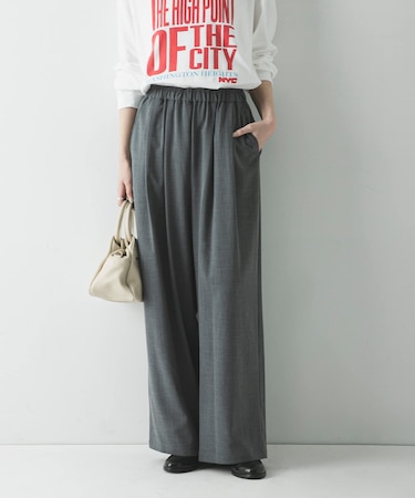 『3サイズ展開』『イージーケア』タックギャザーストレートパンツ