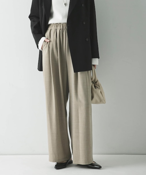 『3サイズ展開』『イージーケア』タックギャザーストレートパンツ