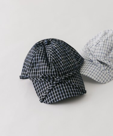 フロントリボンチェックキャップ