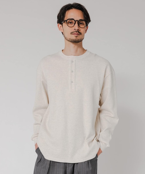 『UR TECH』度詰めワッフルヘンリーロングスリーブ