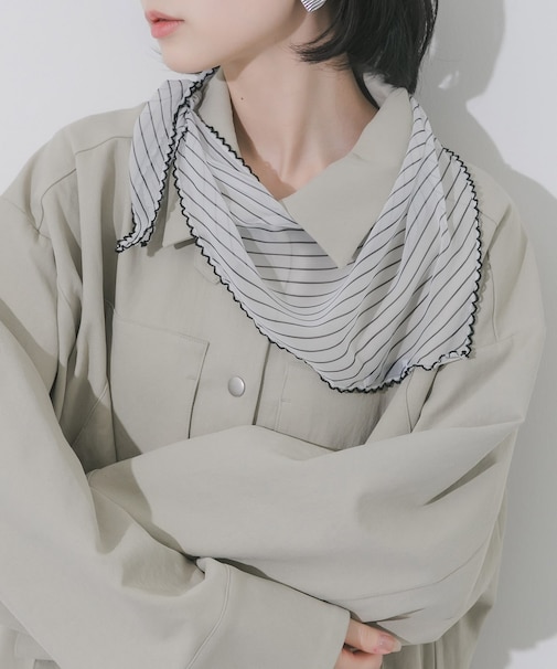 ストライプサンカクスカーフ