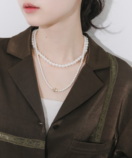 メタルトップパール2セットネックレス