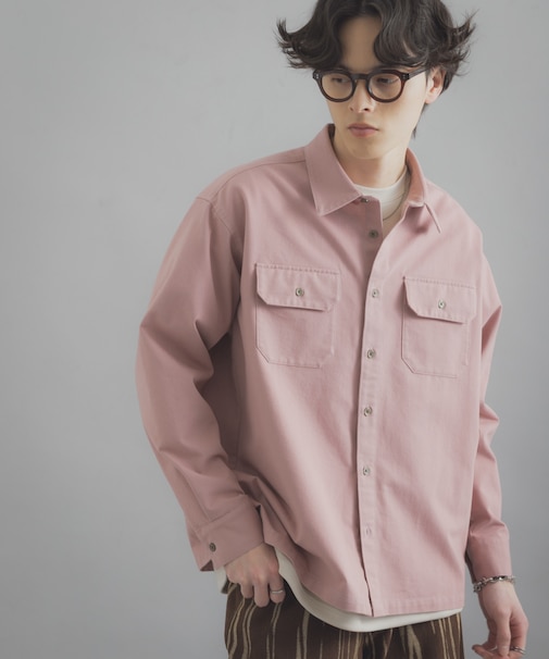 ダブルポケットカラーデニムシャツ