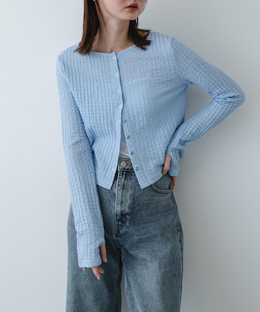 シャーリングカットカーディガン