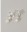 メタルフラワースウィングパールイヤリング