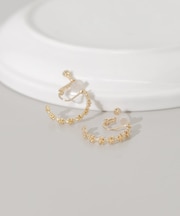 メタルフラワーラインフープイヤリング