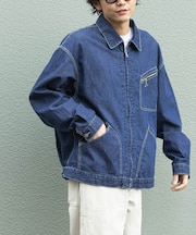 FORK&SPOON　綿麻デニムジップブルゾン
