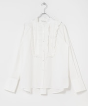 MARILYN MOON　TUCK PLEATS JABOT BLOUSE