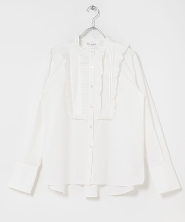 MARILYN MOON　TUCK PLEATS JABOT BLOUSE