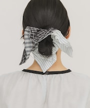 チェックストライプコンビシュシュ