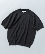 『WEB限定』変形カノコ半袖クルーネックニット