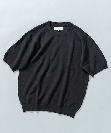 『WEB限定』変形カノコ半袖クルーネックニット