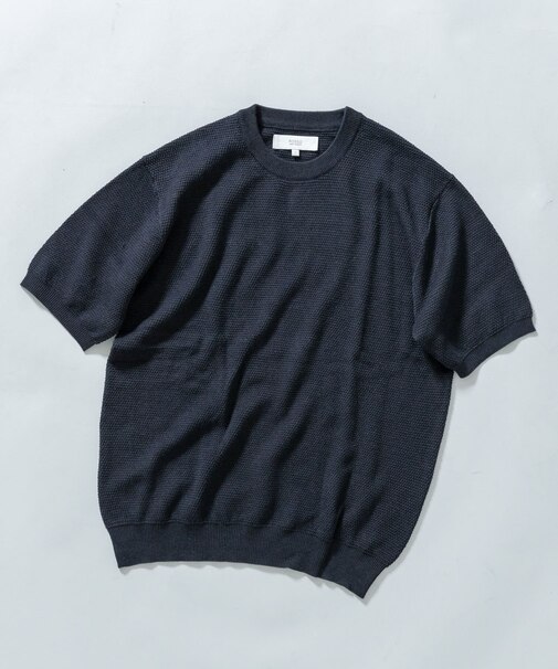 『WEB限定』変形カノコ半袖クルーネックニット