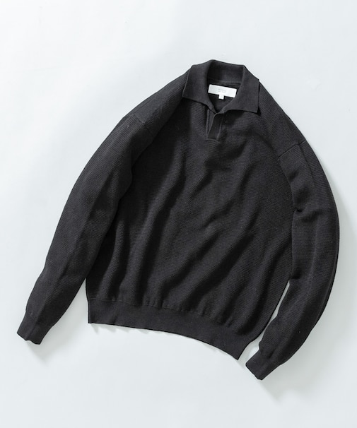 『WEB限定』変形カノコスキッパーニットポロ